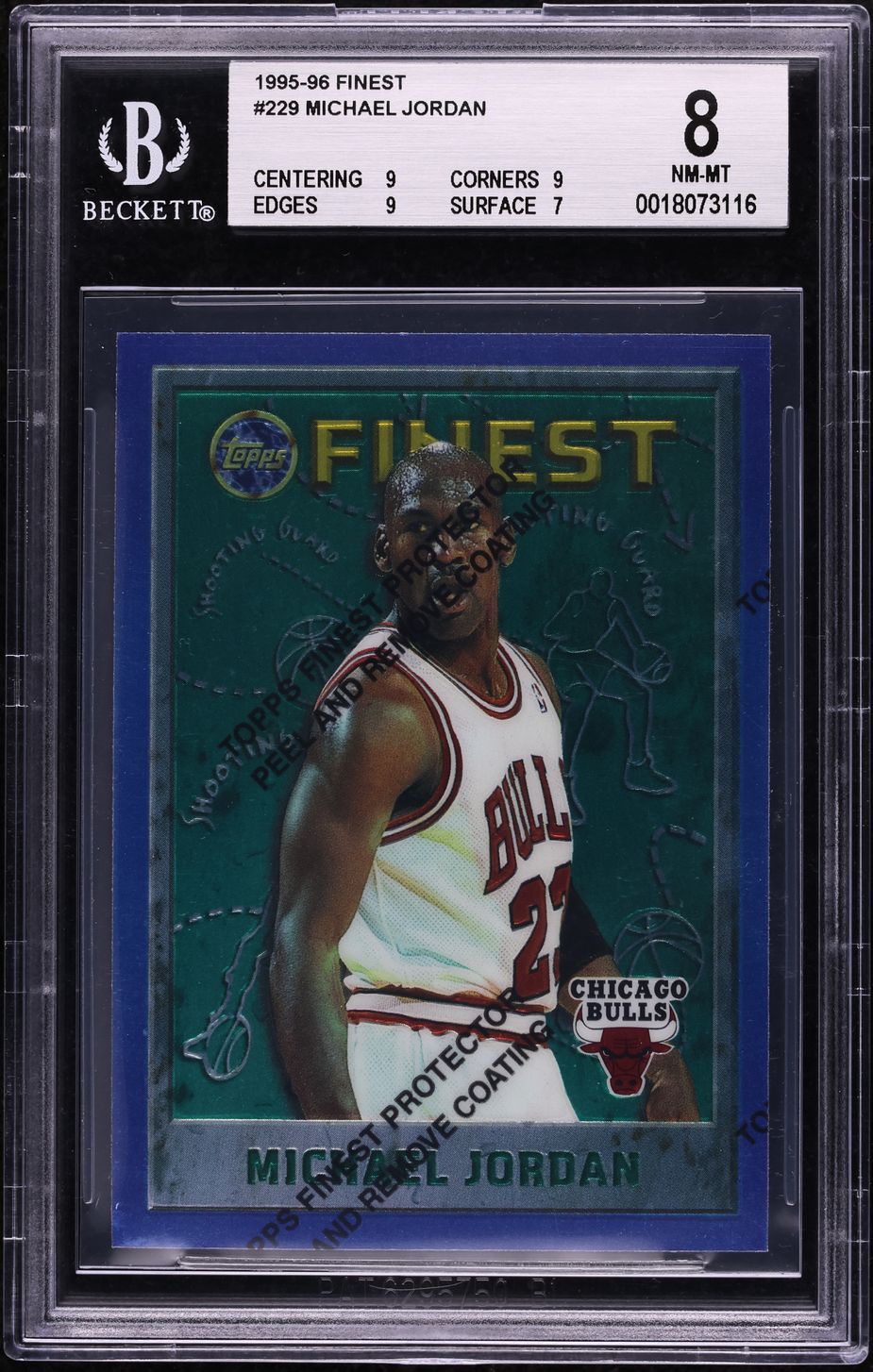 1995 Finest Basketball w/ Coating Michael Jordan #229 BGS 8 NM-MT