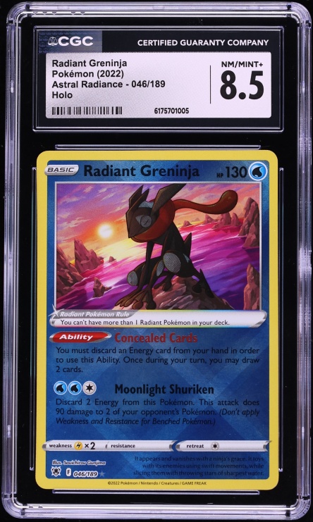 2022 Pokemon Sword & Shield Astral Radiance Holo Radiant Greninja #46 CGC 8.5 NM-MT+