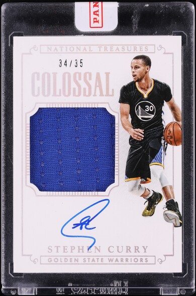 2014 National Treasures Colossal Stephen Curry PATCH AUTO /35 #CJS-SC - Photo 1