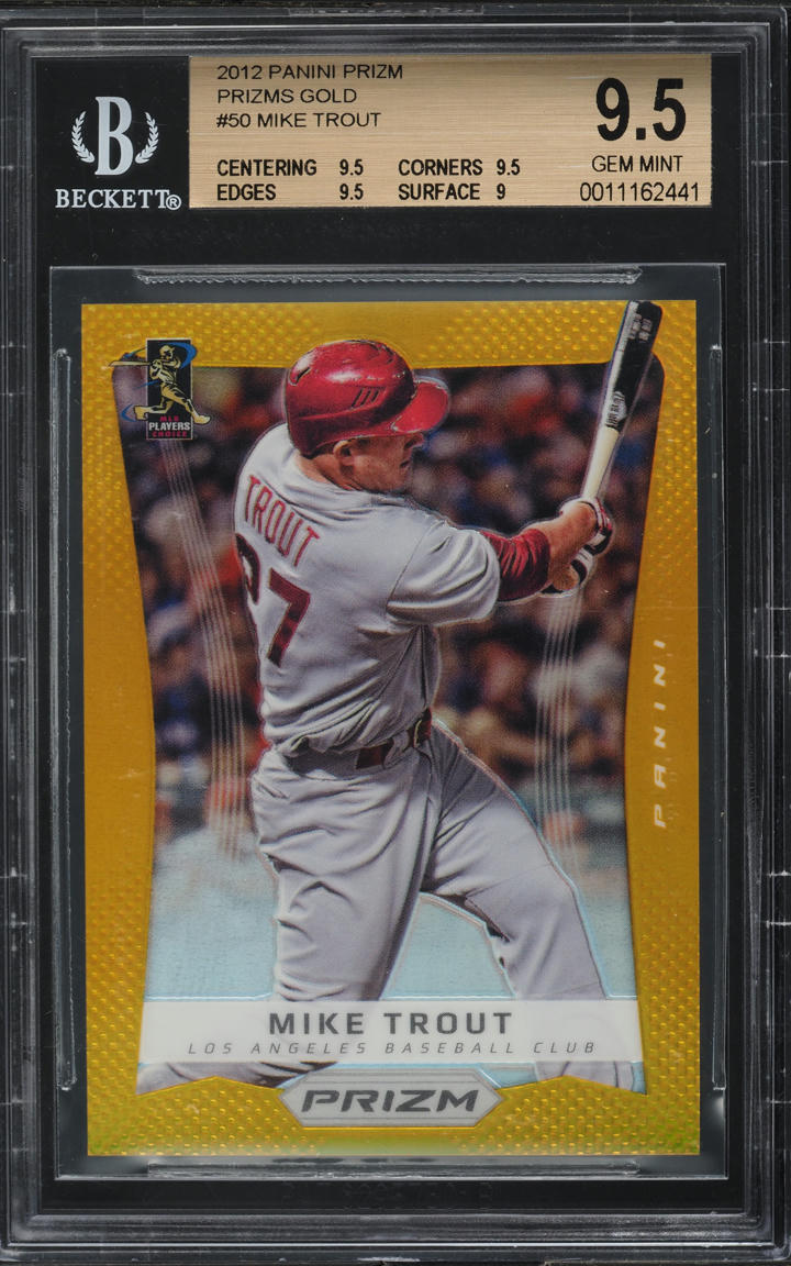 2012 Panini Prizm Gold Mike Trout ROOKIE /10 #50 BGS 9.5 GEM MINT
