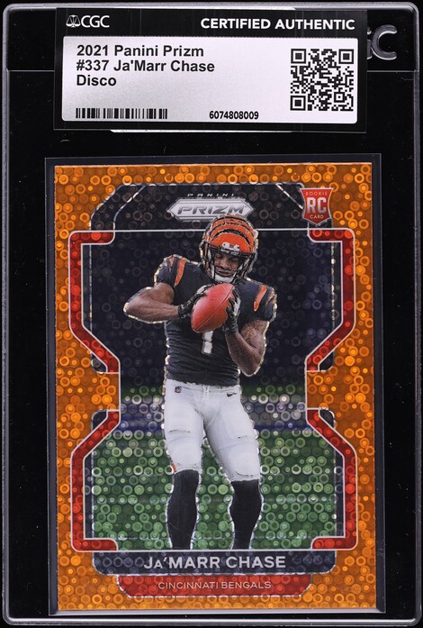 2021 Panini Prizm Disco Ja'Marr Chase ROOKIE #337 CGC AUTH
