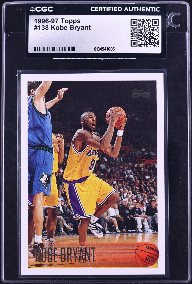 1996 Topps Basketball Kobe Bryant ROOKIE #138 CGC AUTH