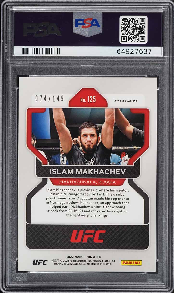 2022 Panini Prizm UFC Purple Islam Makhachev /149 #125 PSA 9 MINT