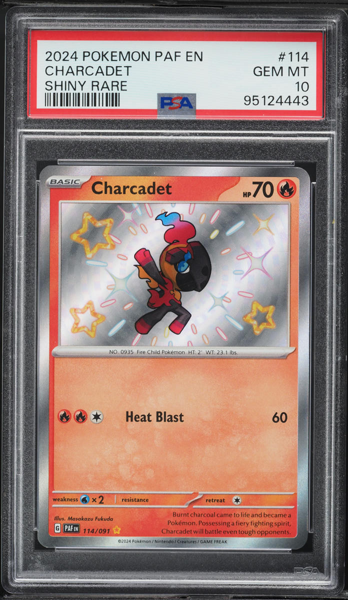 2024 Pokemon Scarlet & Violet Paldean Fates Holo Shiny Charcadet #114 PSA 10 GEM MINT