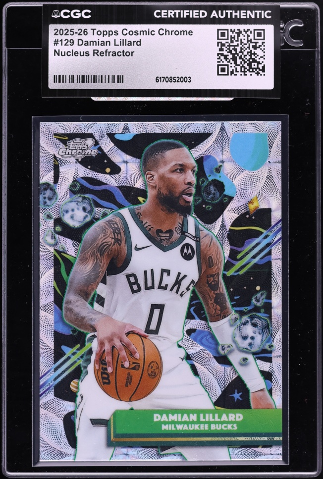 2025 Topps Chrome Cosmic Nucleus Refractor Damian Lillard #129 CGC AUTH