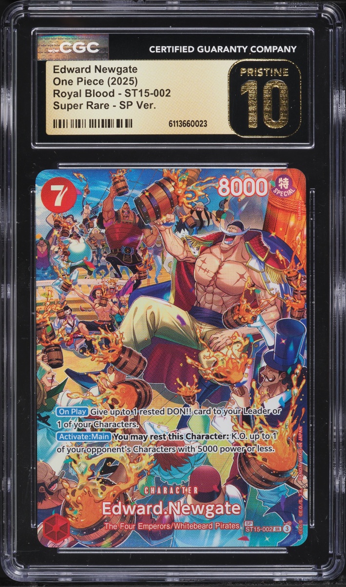 2025 One Piece Royal Blood SP SR Alt Art Edward Newgate #ST15-002 CGC 10 PRISTINE