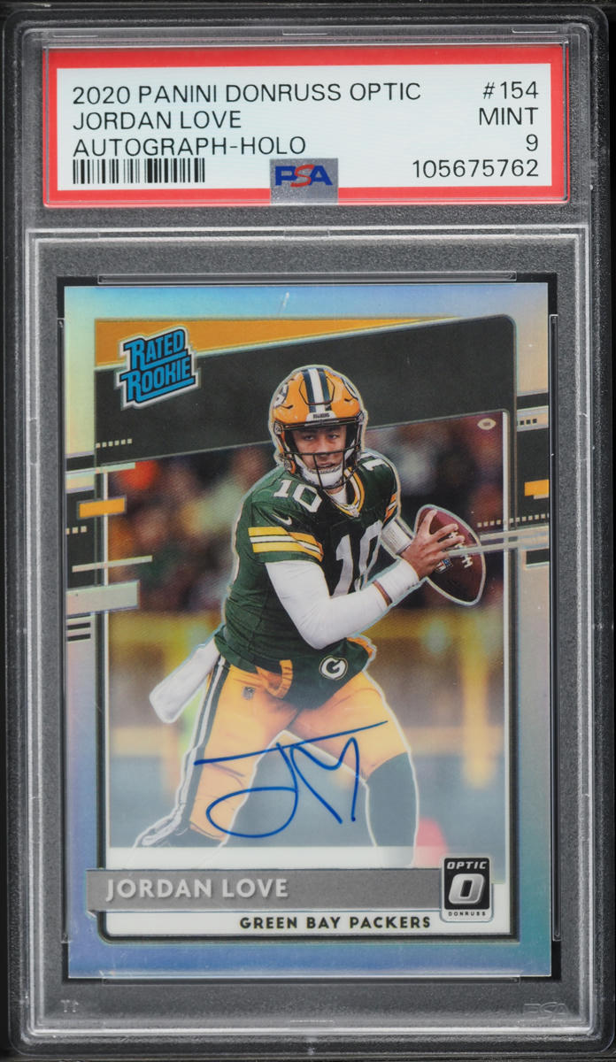 2020 Donruss Optic Holo Jordan Love ROOKIE AUTO /99 #154 PSA 9 MINT