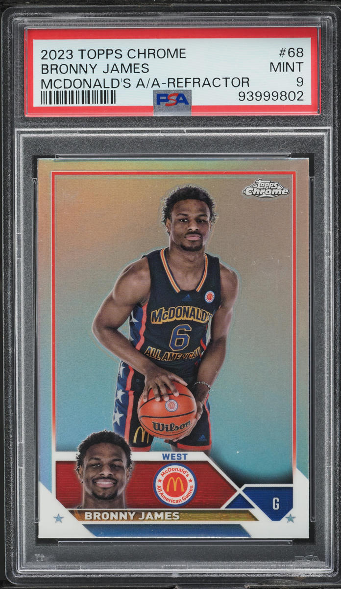 2023 Topps Chrome McDonald's All-American Refractor Bronny James ROOKIE PSA 9