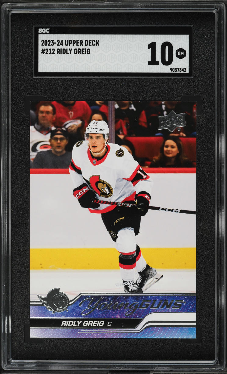 2023 Upper Deck Young Guns Ridly Greig ROOKIE #212 SGC 10 GEM MINT