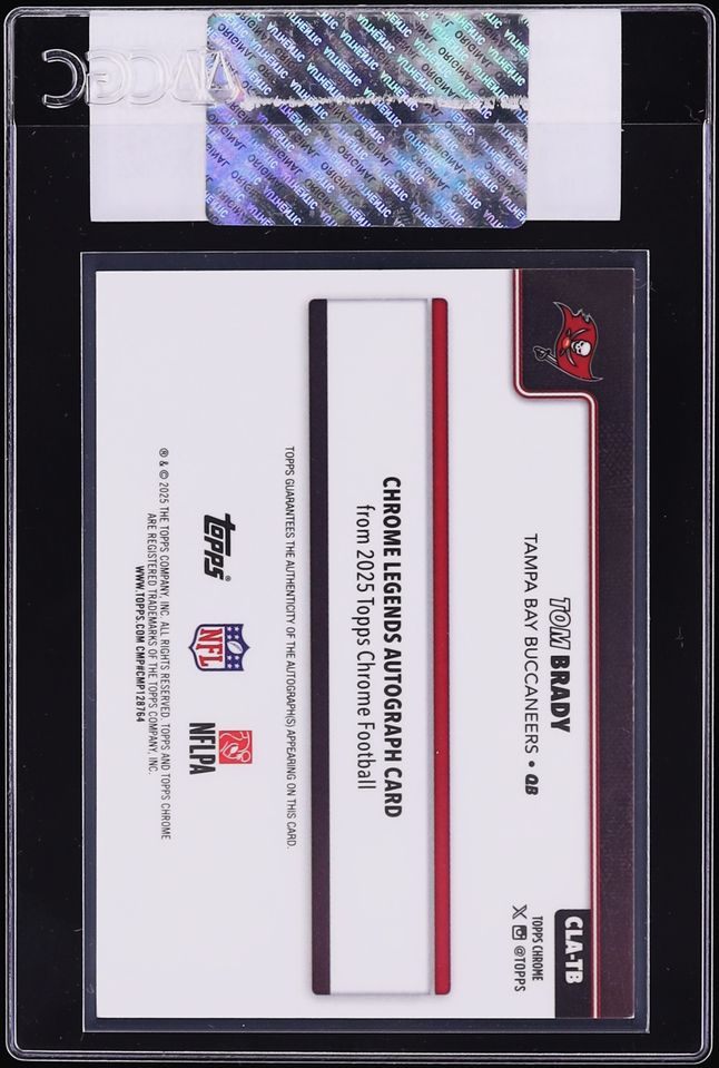 2025 Topps Chrome Sapphire Legend Padparadscha Tom Brady AUTO 1/1 #CLA-TB CGC AUTH