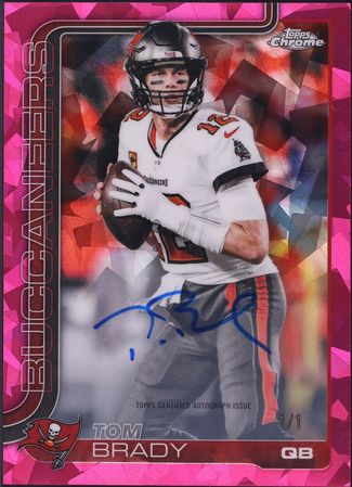 2025 Topps Chrome Sapphire Legend Padparadscha Tom Brady AUTO 1/1 #CLA-TB CGC AUTH