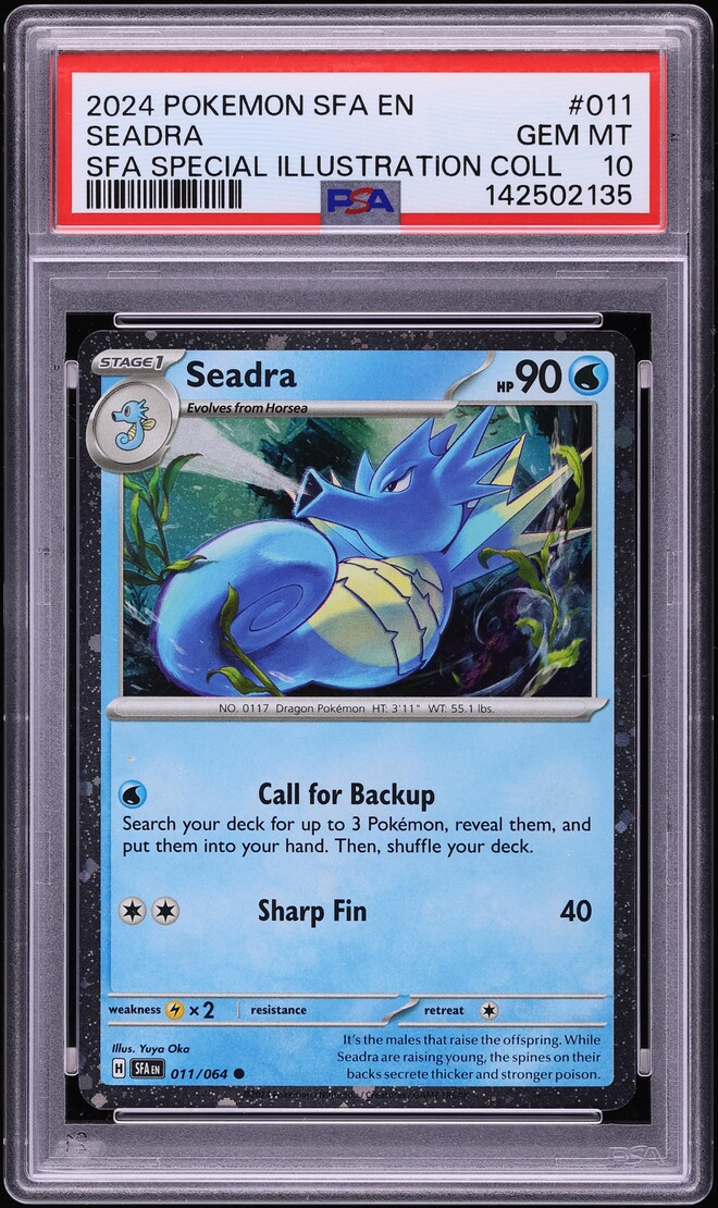 2024 Pokemon Scarlet & Violet Shrouded Fable Special Illustration Seadra #11 PSA 10 GEM MINT