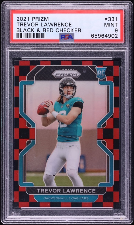 2021 Panini Prizm Black & Red Checker Trevor Lawrence ROOKIE #331 PSA 9 MINT