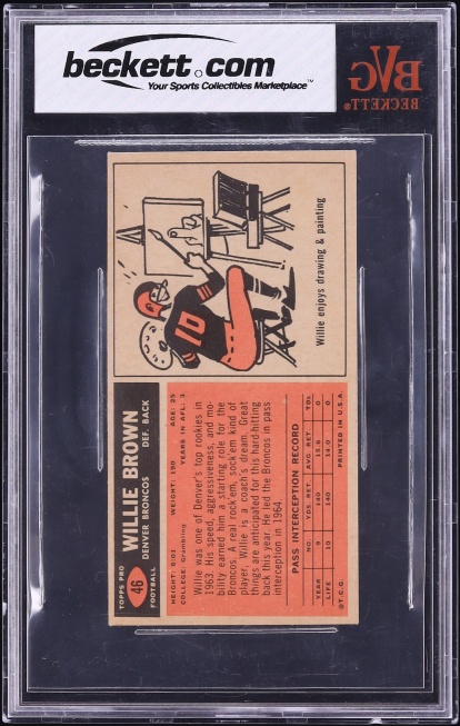1965 Topps Football Willie Brown SP ROOKIE #46 BVG 6 EXMT