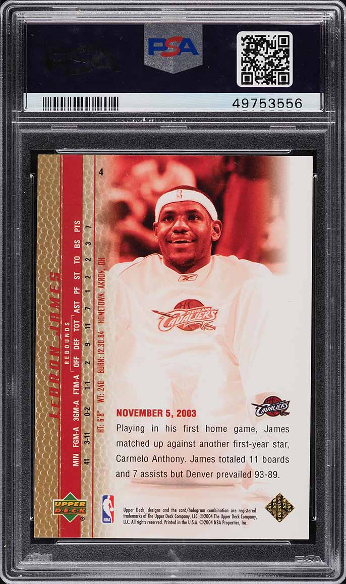 2003 Upper Deck Phenomenal Beginnings Gold LeBron James ROOKIE #4 PSA 10 GEM