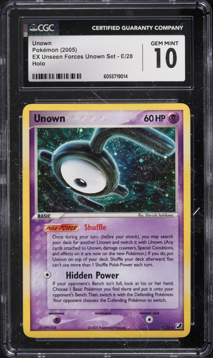 2005 Pokemon EX Unseen Forces Holo Unown #E CGC 10 GEM MINT