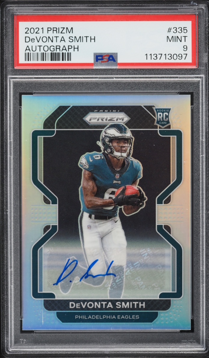 2021 Panini Prizm DeVonta Smith ROOKIE AUTO #335 PSA 9 MINT