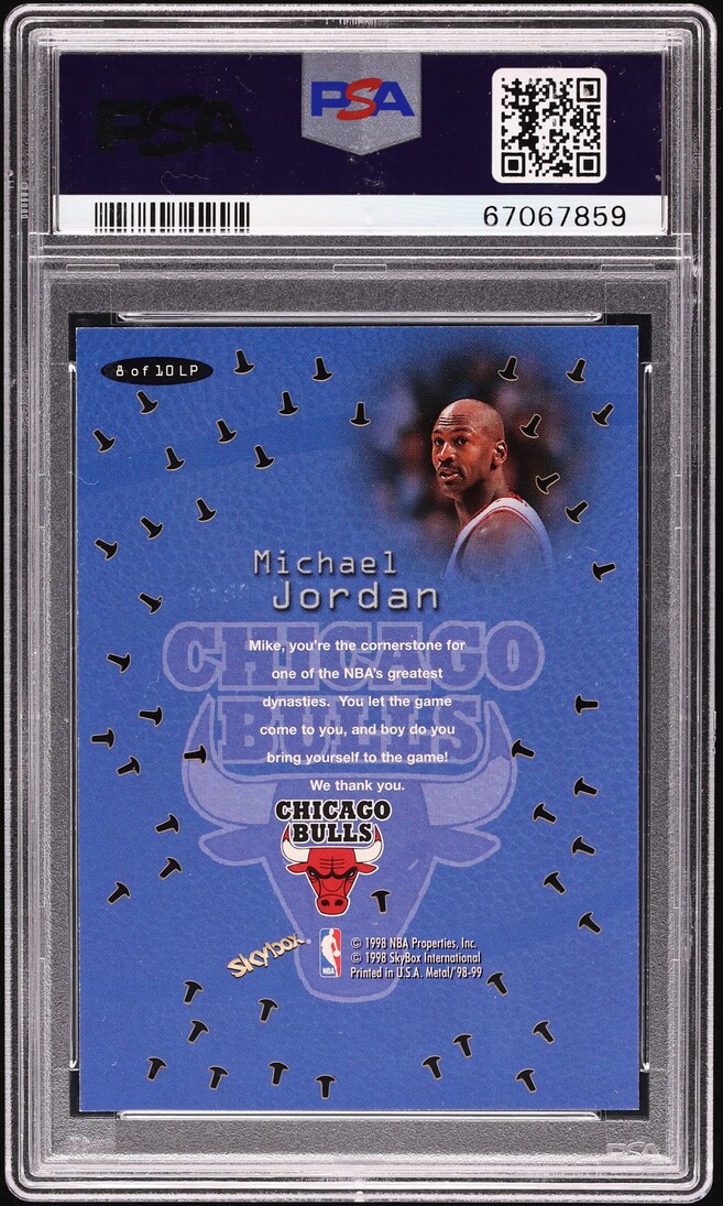 1998 Metal Universe Linchpins Michael Jordan #8 PSA 8 NM-MT - Photo 2