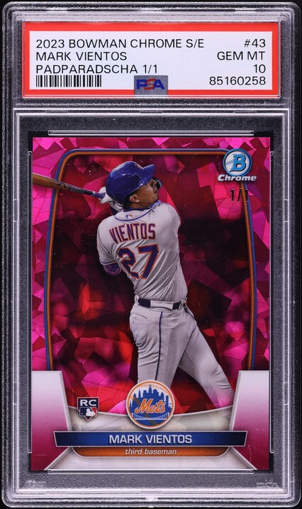 2023 Bowman Chrome Red Refractor Mark Vientos ROOKIE /5 #43