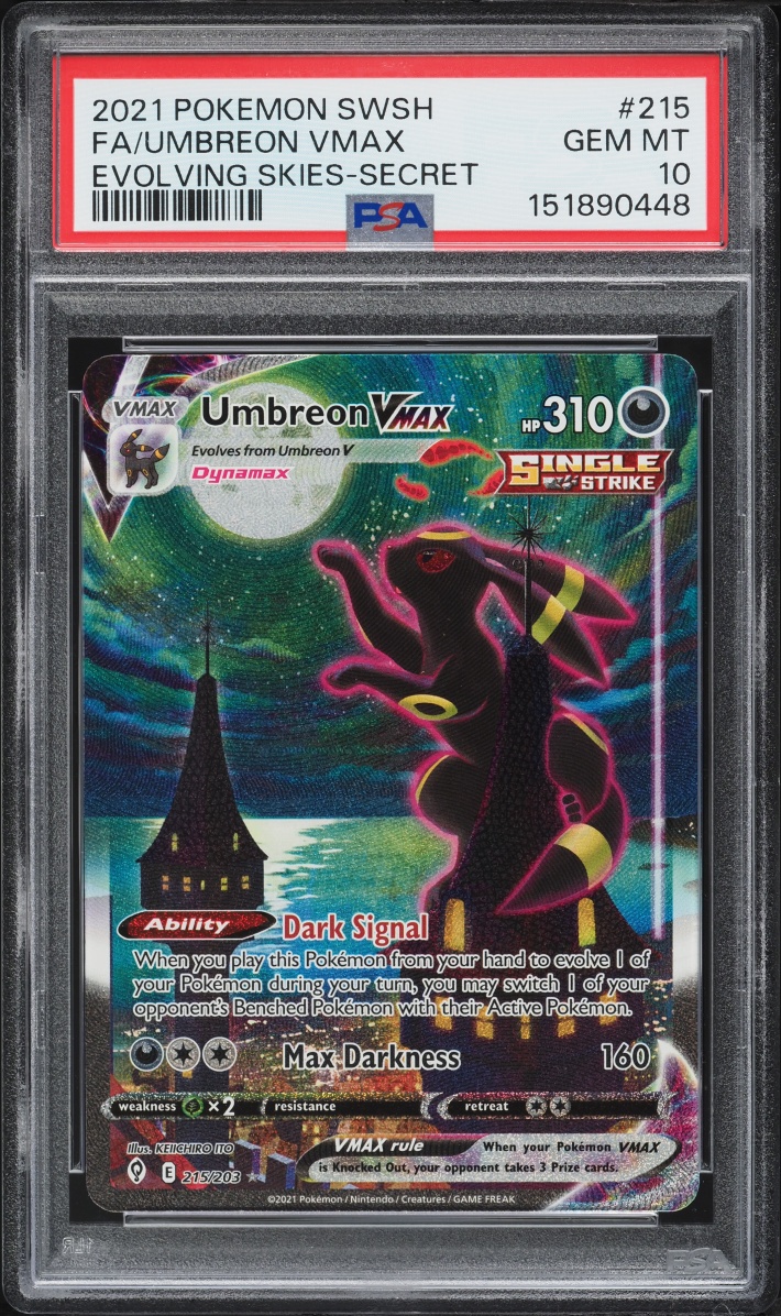 2021 Pokemon Sword & Shield Evolving Skies Alt Art Umbreon VMAX #215 PSA 10 GEM MINT