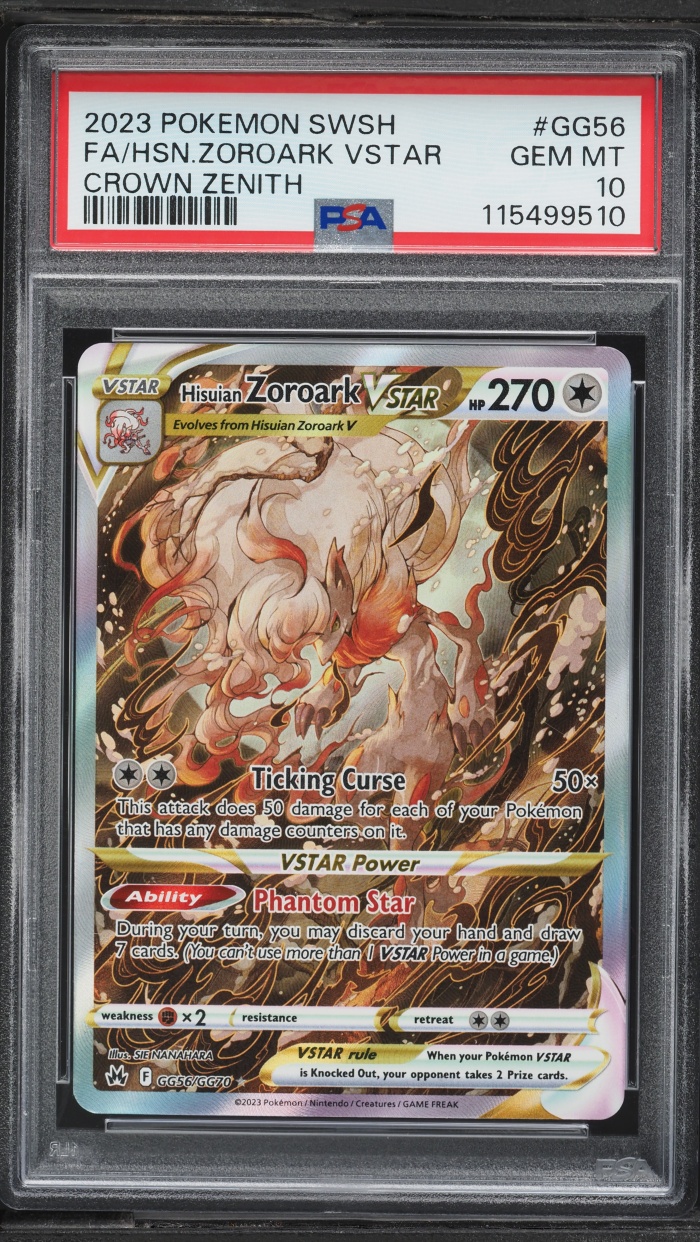 2023 Pokemon Sword & Shield Crown Zenith Full Art Hisuian Zoroark VSTAR #GG56 PSA 10 GEM MINT