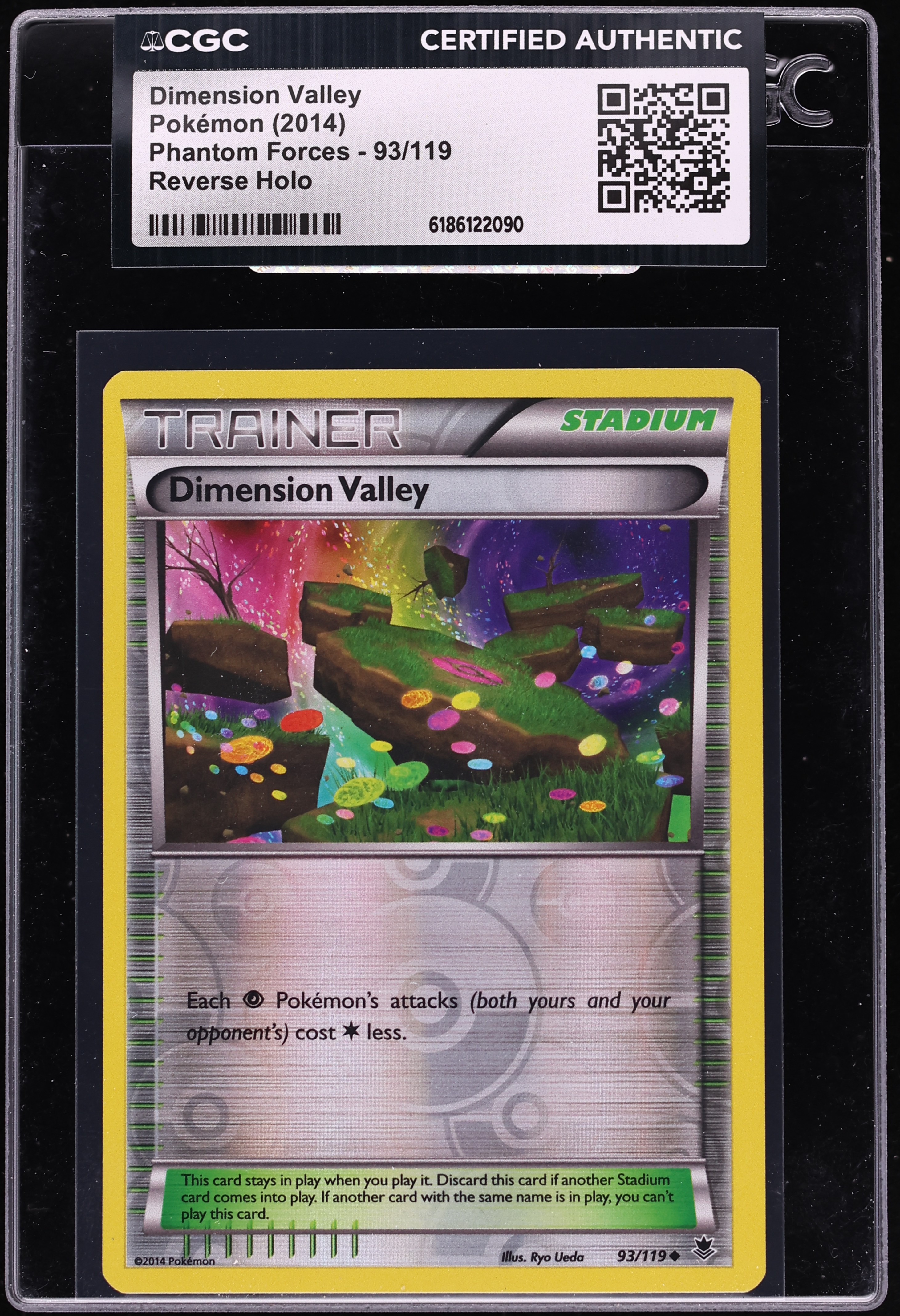 2014 Pokemon XY Phantom Forces Reverse Holo Dimension Valley #93 CGC AUTH
