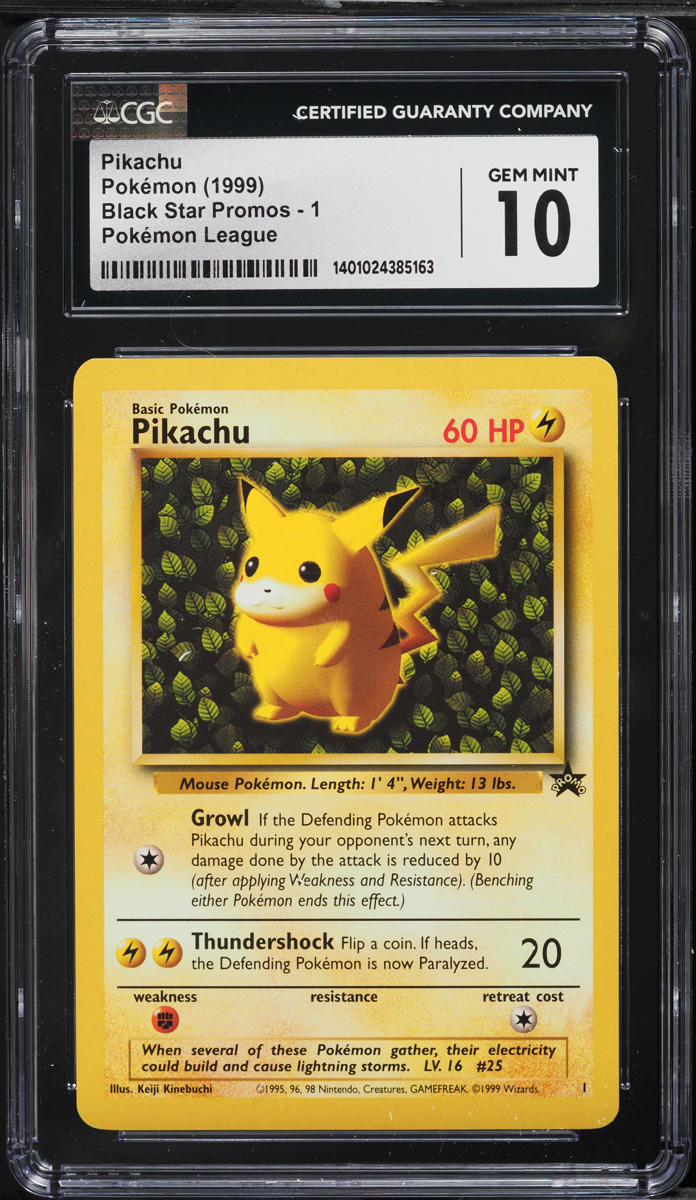 1999 Pokemon League Black Star Promo Pikachu #1 CGC 10 GEM MINT