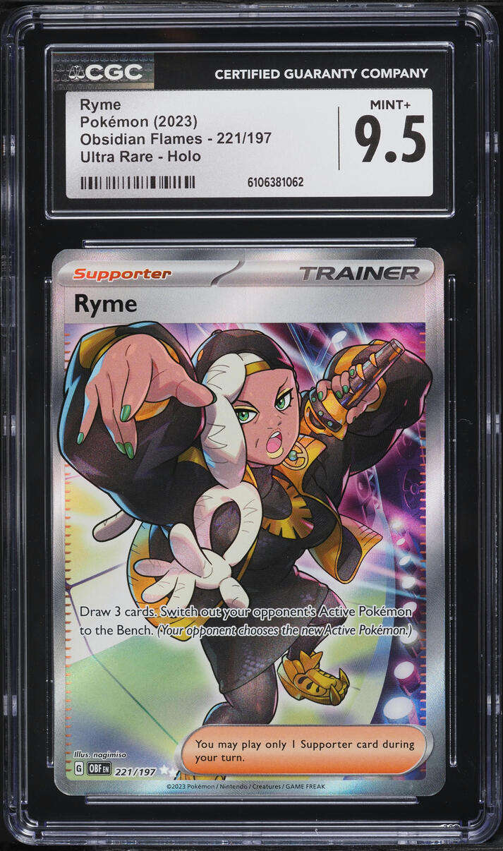 2023 Pokemon Scarlet & Violet Obsidian Flames Full Art Ryme #221 CGC 9.5 MINT+