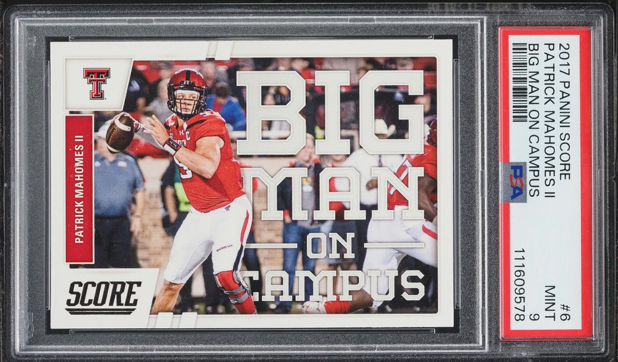 2017 Score Big Man On Campus Patrick Mahomes II ROOKIE #6 PSA 9 MINT