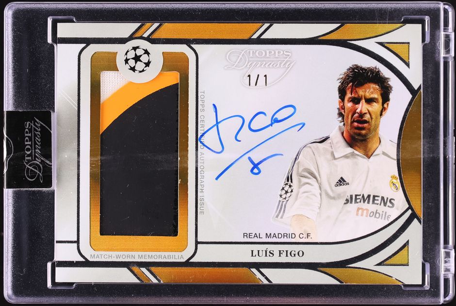 2024 Topps Dynasty UEFA Club Competitions Gold Luis Figo PATCH AUTO 1/1 #APL-LF4 - Photo 1