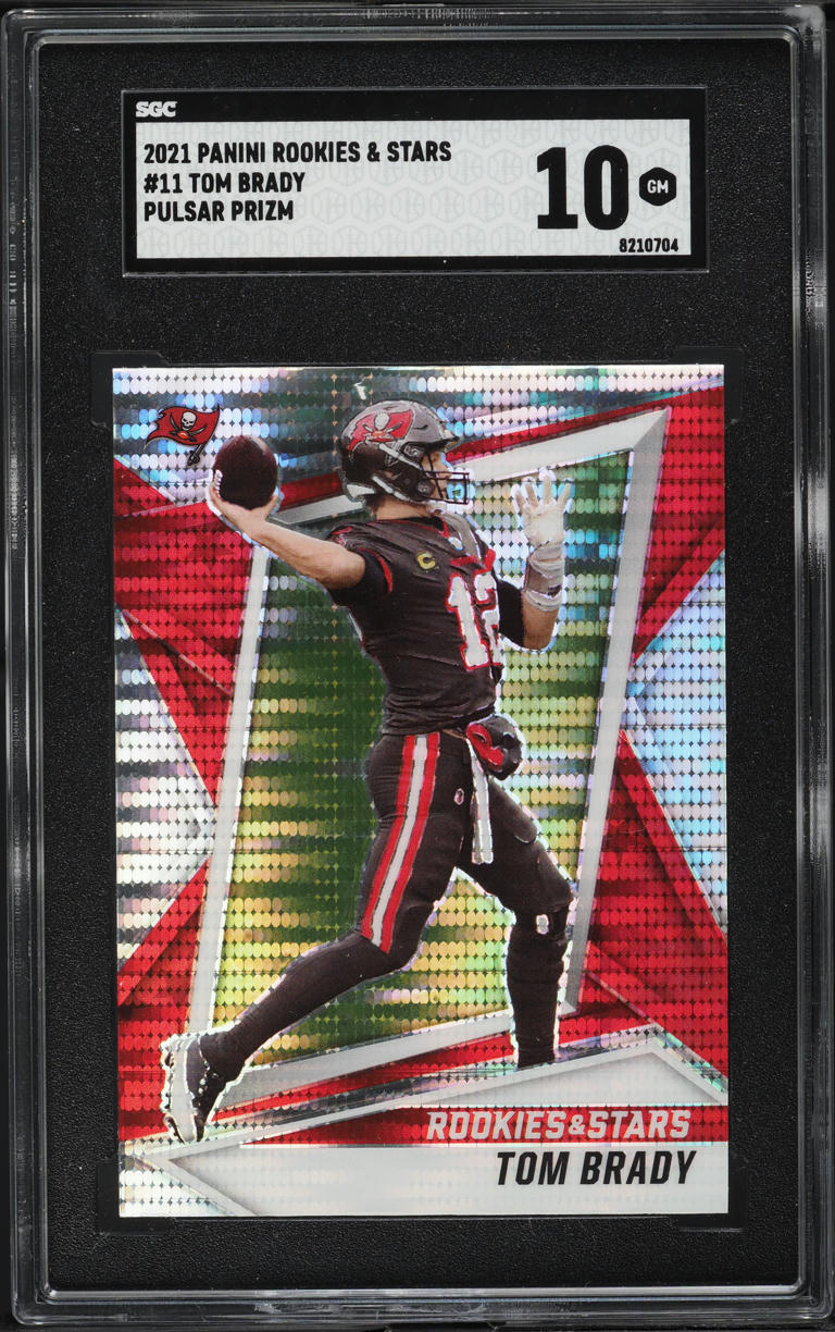 2021 Panini & Stars Pulsar Prizm Tom Brady ROOKIE #11 SGC 10 GEM MINT