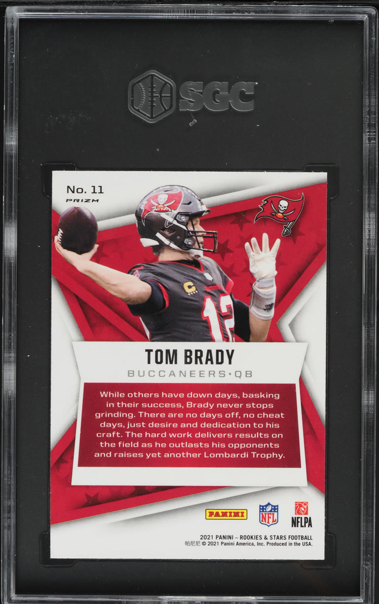 2021 Panini & Stars Pulsar Prizm Tom Brady ROOKIE #11 SGC 10 GEM MINT