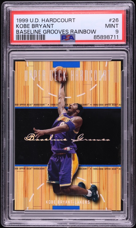 1999 Upper Deck Hardcourt Baseline Grooves Rainbow Kobe Bryant /500 #26 PSA 9 MINT