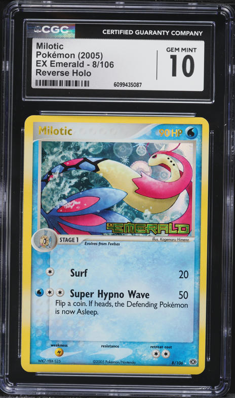 2005 Pokemon EX Emerald Reverse Holo Milotic #8 CGC 9.5 MINT+ on
