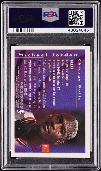 1995 Finest Mystery Borderless Michael Jordan #M1 PSA 7 NRMT