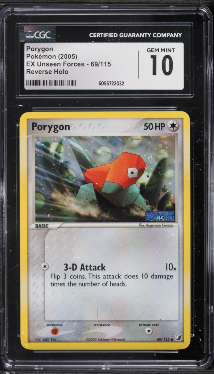 2005 Pokemon EX Unseen Forces Reverse Holo Porygon #69 CGC 10 GEM MINT