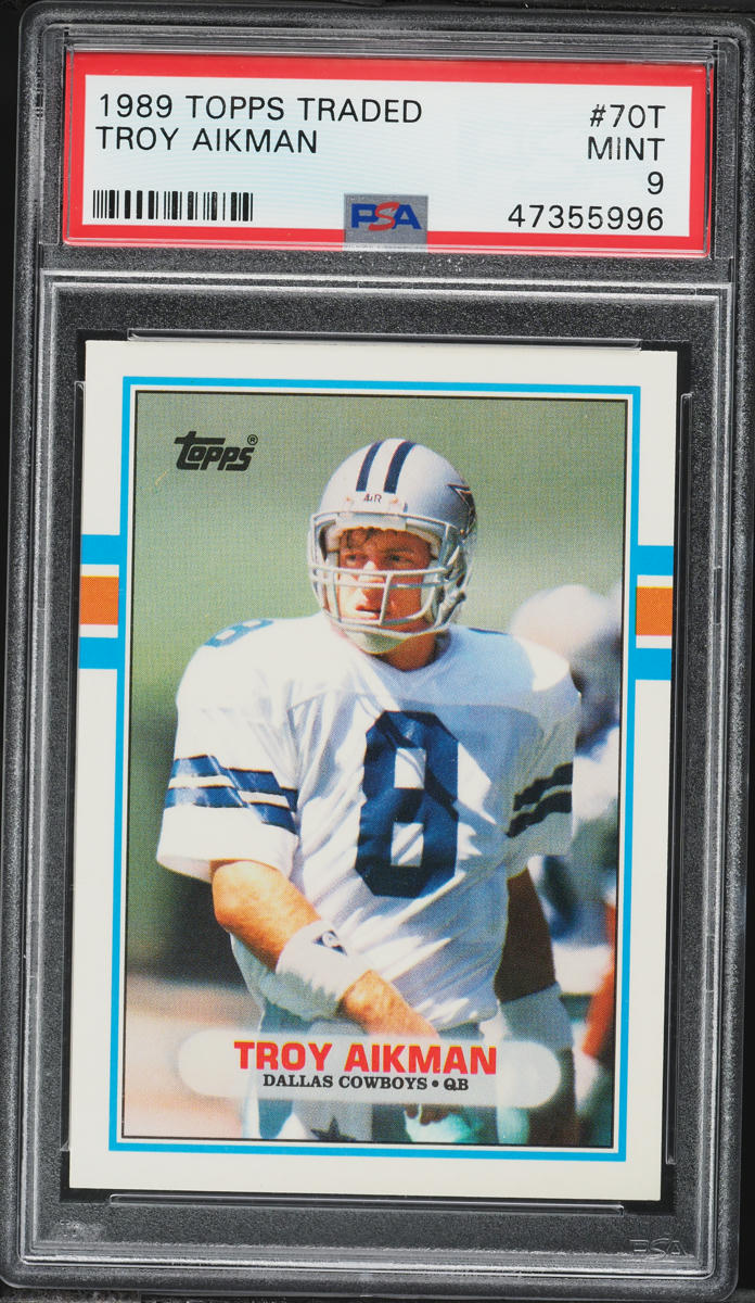 1989 Topps Traded Troy Aikman ROOKIE #70T PSA 9 MINT