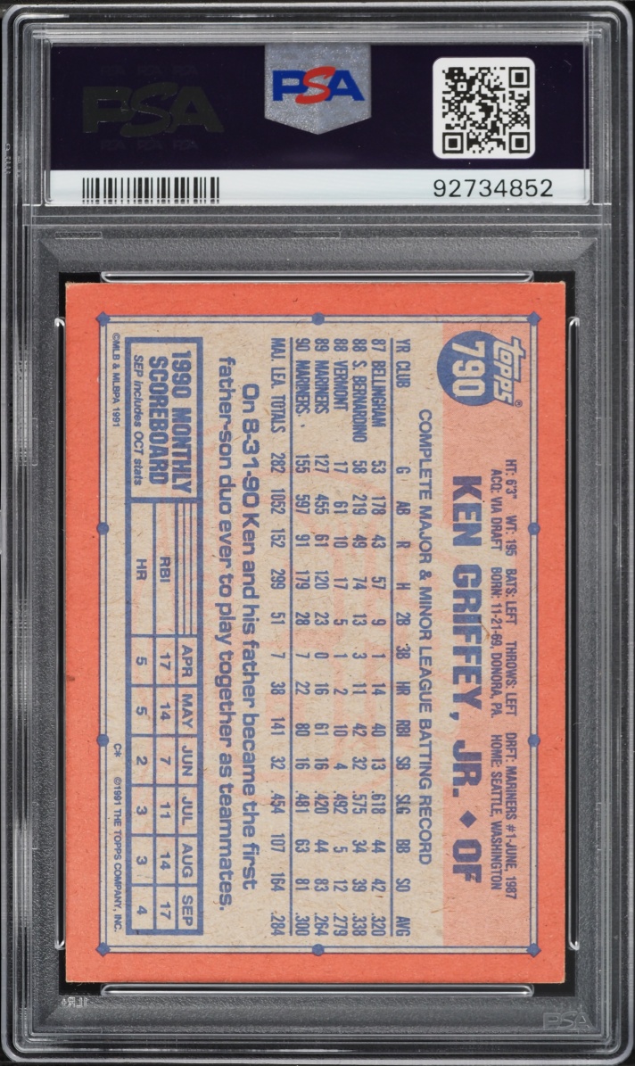 1991 Topps Ken Griffey Jr. #790 PSA 7 NRMT