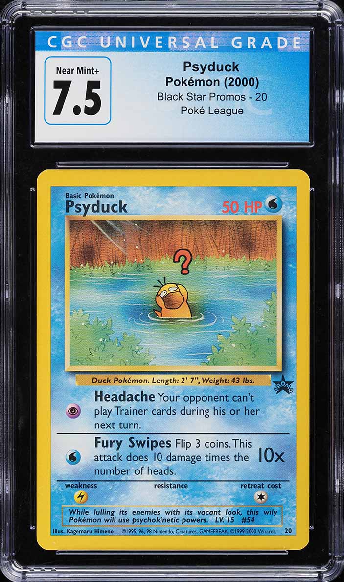 2000 Pokemon League Black Star Promo Psyduck #20 CGC 7.5 NRMT+
