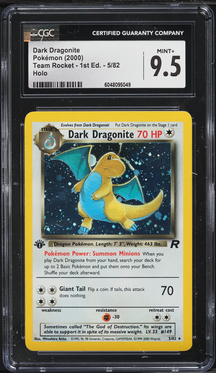 2000 Pokemon Team Rocket 1st Edition Holo Dark Dragonite #5 CGC 9.5 MINT+
