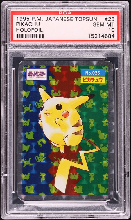 1997 Pokemon Japanese Topsun Holofoil Pikachu #25 PSA 10 GEM MINT