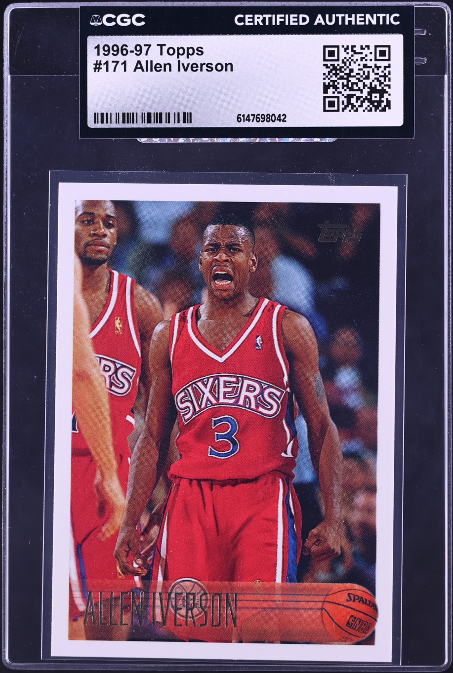 1996 Topps Basketball Allen Iverson ROOKIE #171 CGC AUTH