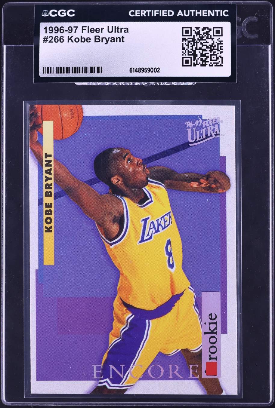 1996 Ultra Basketball Kobe Bryant ROOKIE #266 CGC AUTH