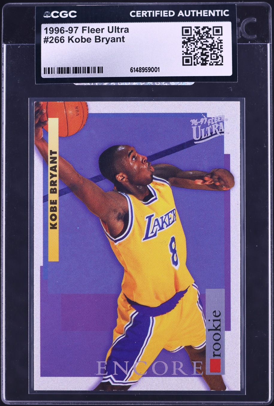 1996 Ultra Basketball Kobe Bryant ROOKIE #266 CGC AUTH