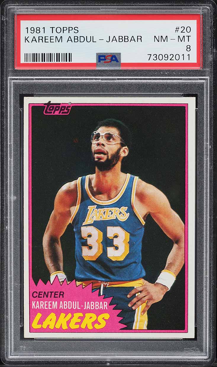 1981 Topps Basketball Kareem Abdul-Jabbar #20 PSA 8 NM-MT
