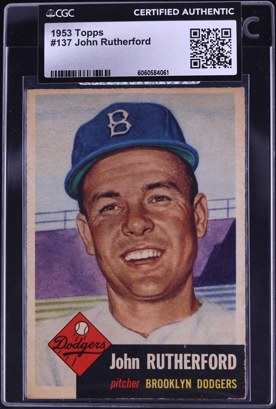 1953 Topps John Rutherford #137 CGC AUTH on Fanatics Collect
