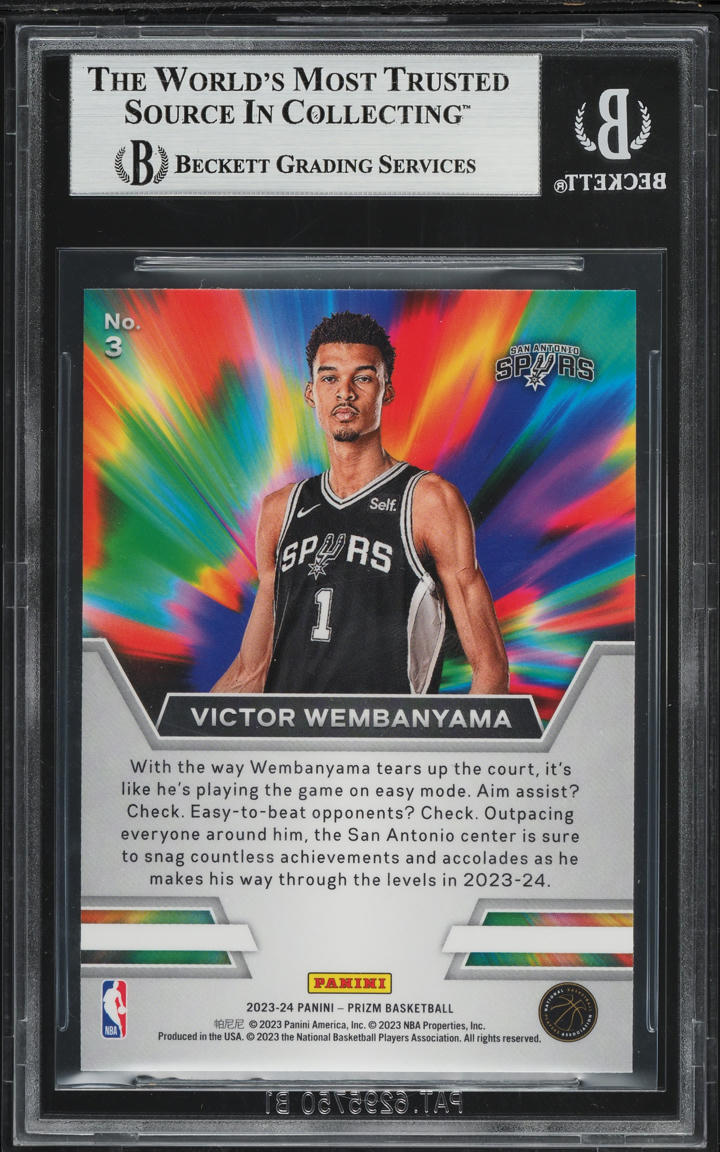 2023 Panini Prizm Instant Impact Victor Wembanyama ROOKIE #3 BGS 8 NM-MT
