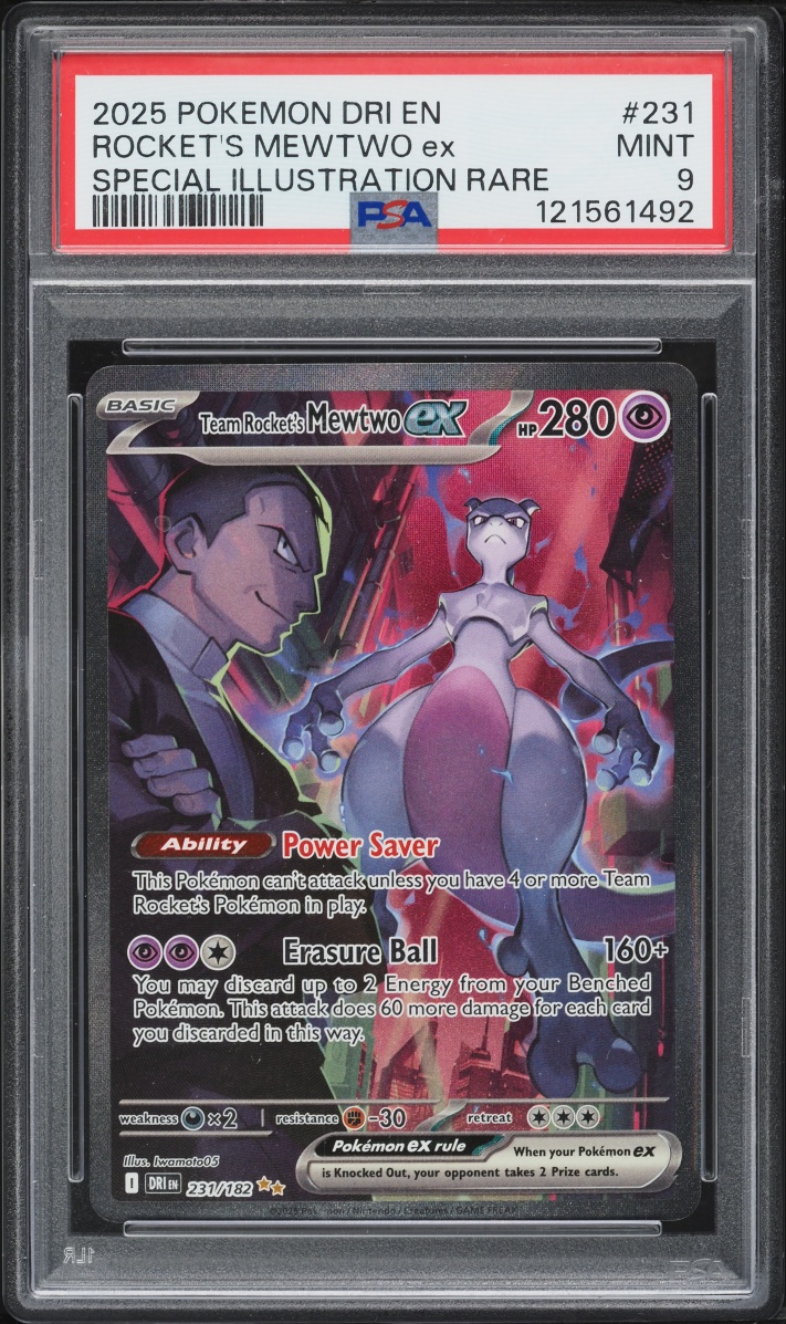 2025 Pokemon Scarlet & Violet Destined Rivals SIR Team Rocket's Mewtwo ex #231 PSA 9 MINT