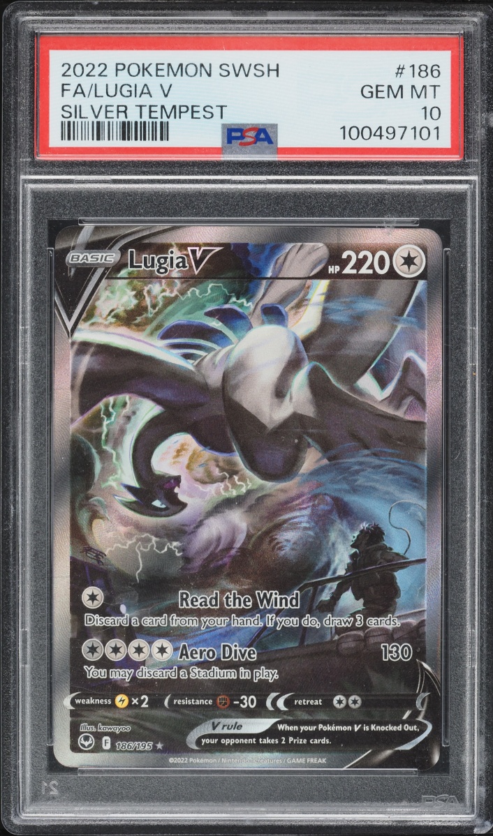 2022 Pokemon Sword & Shield Silver Tempest Alt Art Lugia V #186 PSA 10 GEM MINT