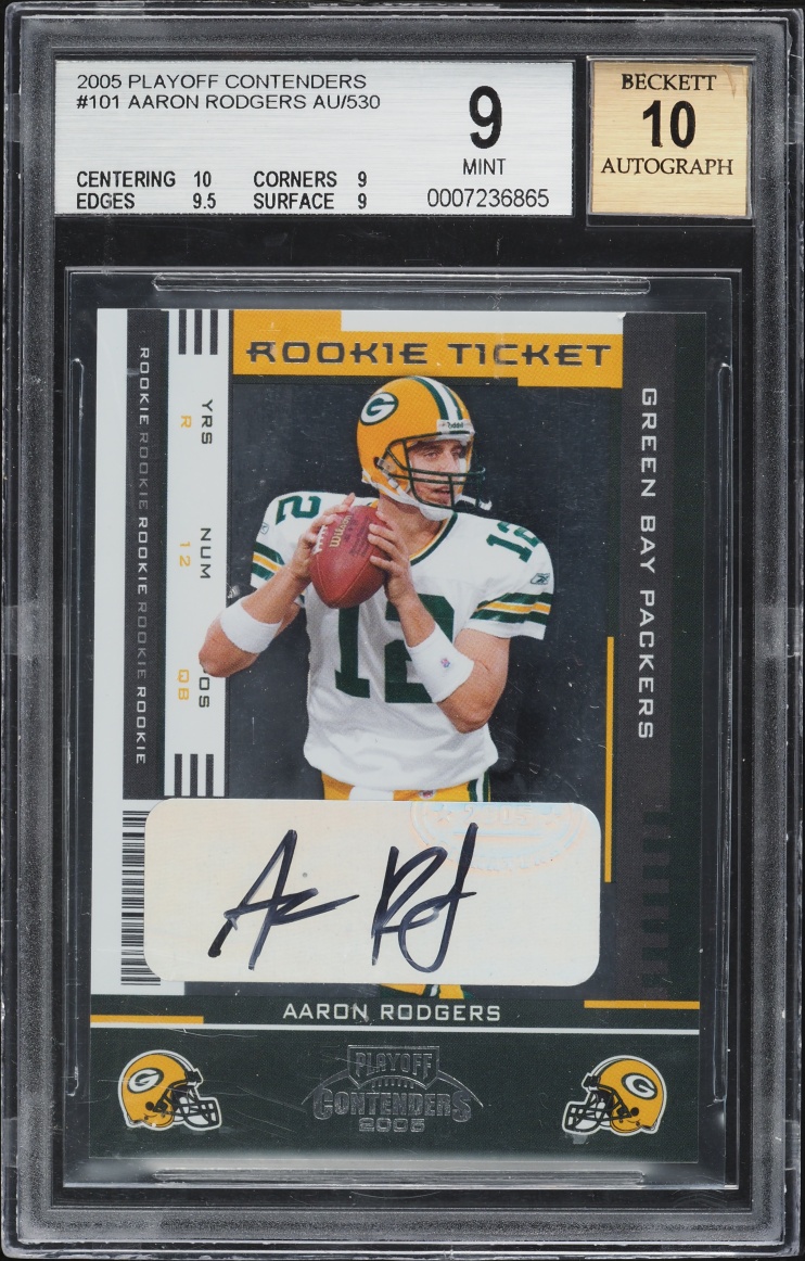 2005 Playoff Contenders Aaron Rodgers ROOKIE AUTO #101 BGS 9 MINT